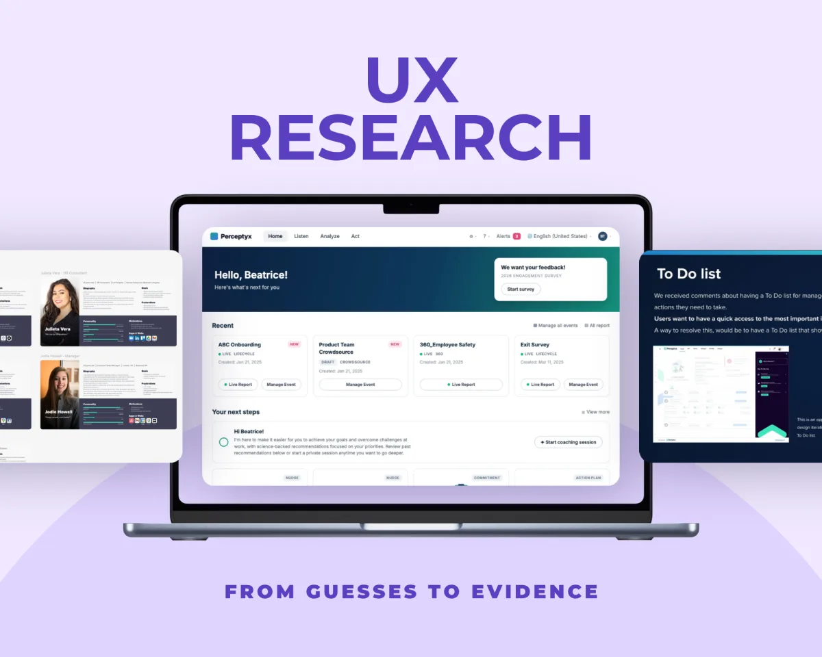 UX Research: from guesses to evidence: personas, the home dashboard and a to-do list that shipped